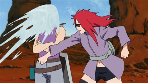 Karin Uzumaki confrontando a Suigetsu Hozuki