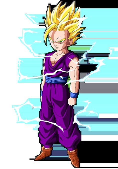 Gohan transformado en Super Saiyajin 2