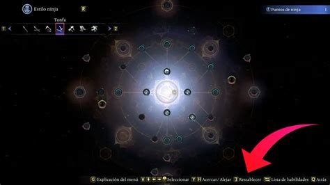 Esquema de habilidades del Ninjutsu en Nioh 2
