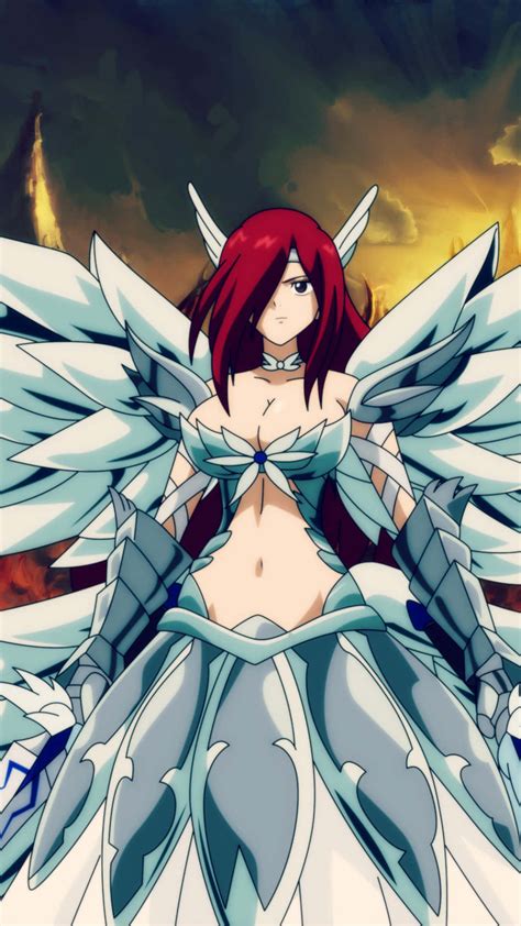 Ilustración de Erza Scarlet con su armadura