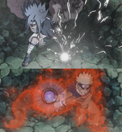 Naruto y Sasuke peleando en la Academia