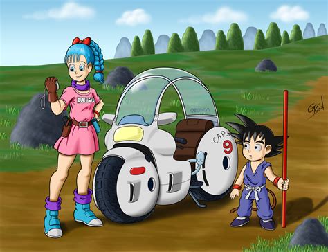 Robot atacando el coche de Bulma y Goku
