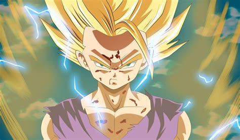 Primer plano de Gohan Super Saiyan 2