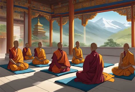 Monjes Shaolín en meditación