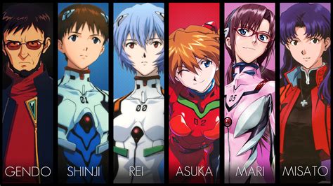 Galería de personajes principales de Evangelion