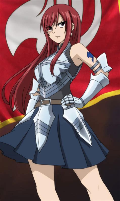 Ilustración de Erza Scarlet en armadura