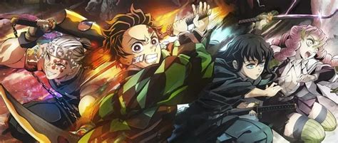 Tanjiro y los Pilares defendiendo la Aldea de los Herreros