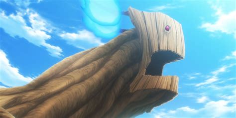 Aldoron, el Dios Dragón de Madera, con una ciudad en su espalda.