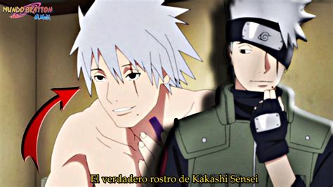 Equipo 7 intentando ver el rostro de Kakashi