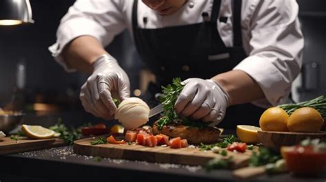Chef preparando comida exótica