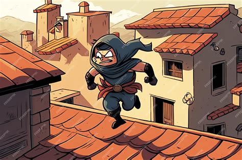 Sarada corriendo por los tejados de Konoha