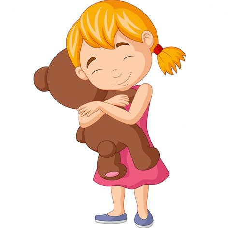 Niña abrazando su peluche recuperado en el hospital