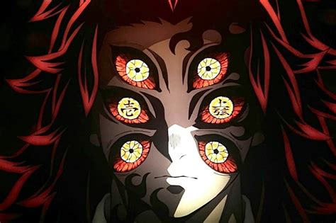 Ilustración de Kokushibō con sus seis ojos