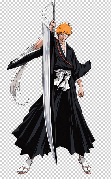 Ilustración de Ichigo Kurosaki en medio de una batalla con su Zanpakuto