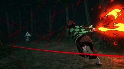Tanjiro Kamado enfrentándose a Rui