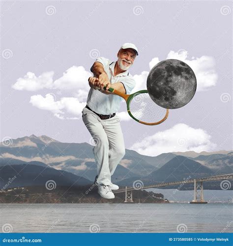 Anciano en la luna atando hilos rojos