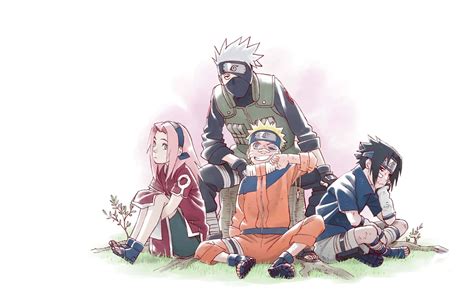 El equipo de Sasuke preparándose para la misión