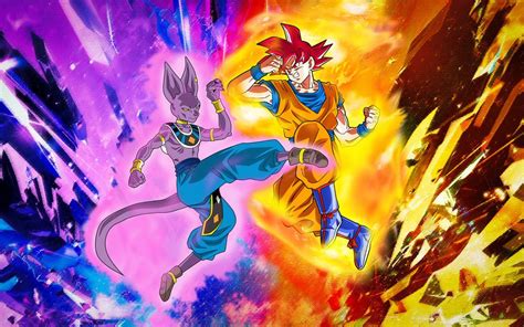 Goku Super Saiyan Dios luchando contra Bills