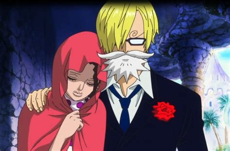Pudding mostrando su tercer ojo y Sanji reaccionando