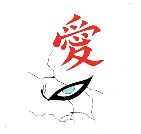 Diseño de Gaara con el kanji en la frente