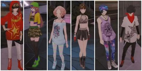 Comparativa de los atuendos casuales y de Metaverse de Futaba Sakura