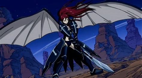 Erza en su Armadura de la Rueda del Cielo enfrentándose a Ikaruga