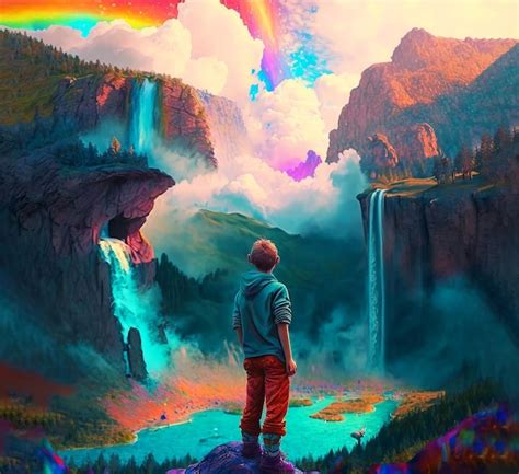 Ilustración de una joven transmigrando a un mundo de fantasía.