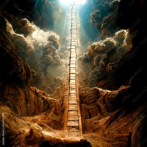 Representación artística del sueño de Jacob con la escalera al cielo