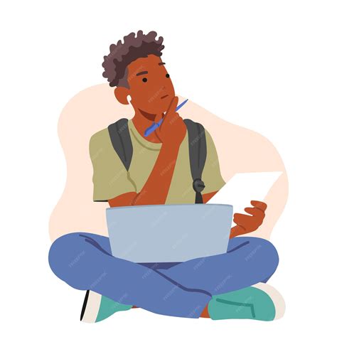 Ilustración de un personaje masculino joven y pensativo en un entorno doméstico