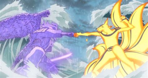 Escena de la batalla final entre Naruto y Sasuke