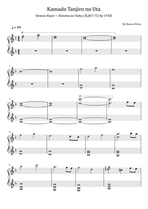 Partituras musicales de Kimetsu no Yaiba