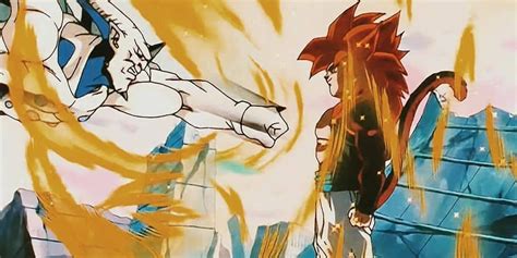 Gogeta Super Saiyajin 4 luchando contra Omega Shenron