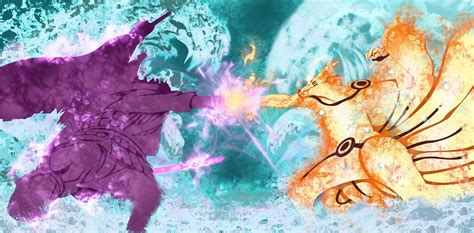 Naruto y Sasuke en su duelo final