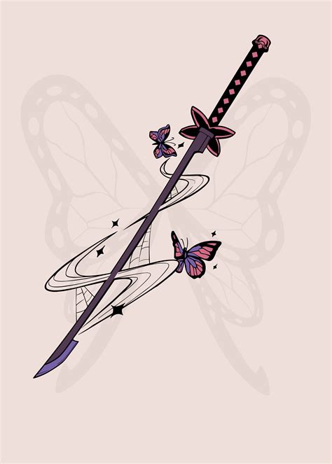 Shinobu Kocho en pose de combate con su espada de veneno