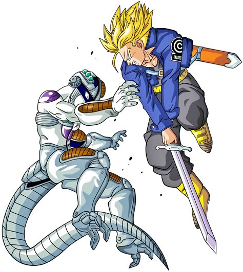 Trunks del Futuro partiendo a Freezer en dos