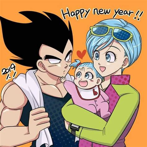 Vegeta y Bulma con su hija Bra