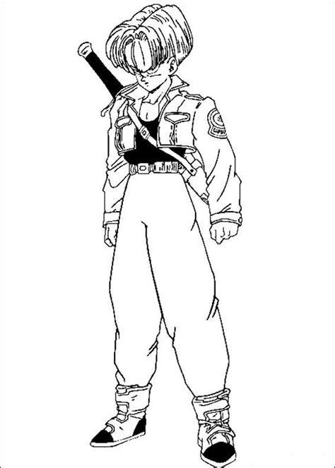 Ejemplo de dibujo de Trunks del Futuro Joven para colorear