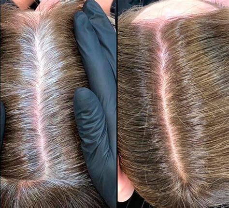 Retoque de raíces de cabello decolorado