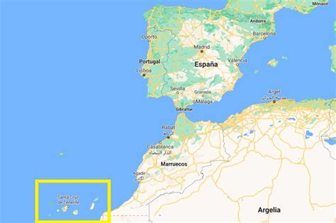 Mapa de España destacando las Islas Canarias