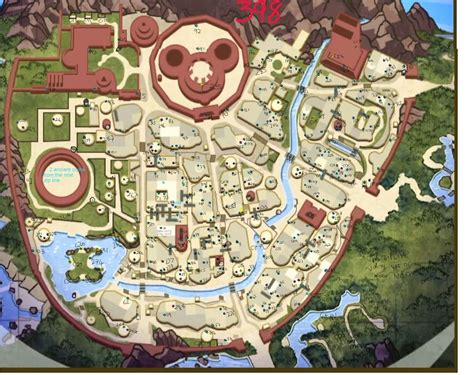 Mapa de Konoha y ubicaciones clave