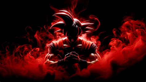 Goku en estado Kaioken con aura roja