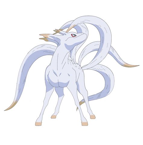 Kokuō, la Bestia de Cinco Colas, con forma de híbrido de caballo y delfín.