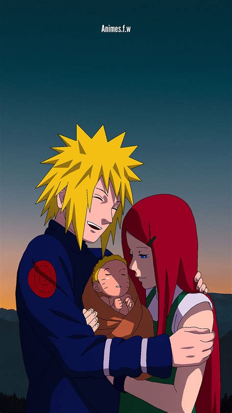 Minato y Kushina esperando a Naruto