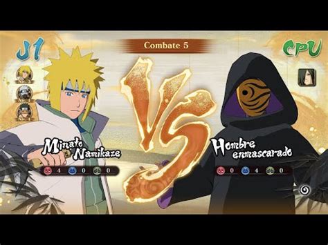 Minato enfrentándose al hombre enmascarado