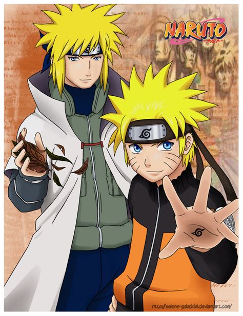 Minato y Naruto luchando juntos