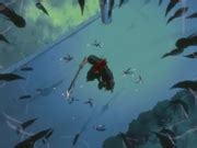 Renji luchando contra múltiples muñecos de los Bount