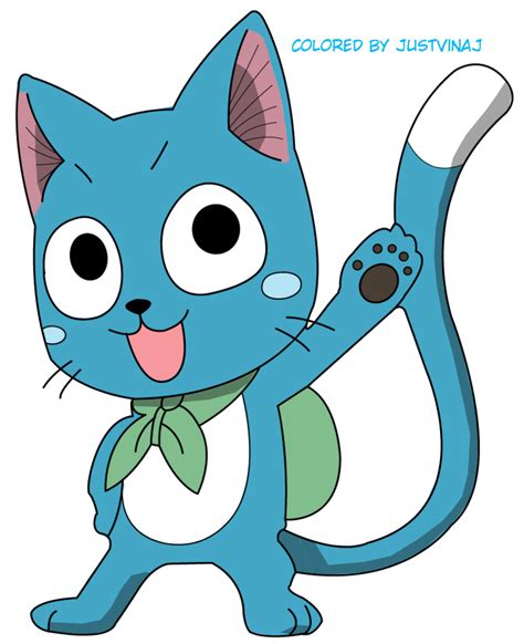 Esquema de dibujo paso a paso de Happy de Fairy Tail