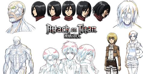 Arte conceptual de los personajes principales de Attack on Titan