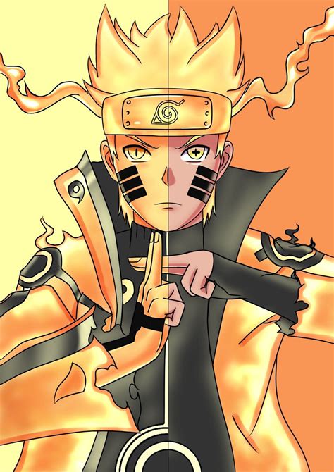 Naruto en Modo Kurama y Modo Sabio