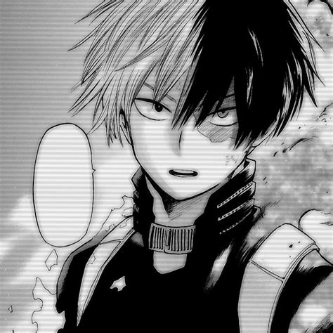 Todoroki Shoto en blanco y negro